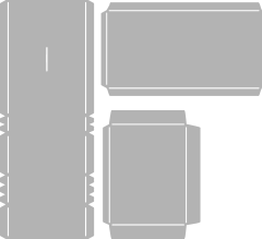 Schablonenbogen mit Grundformen für Fenster, Dach und Verkaufsklappe des Eiswagens.