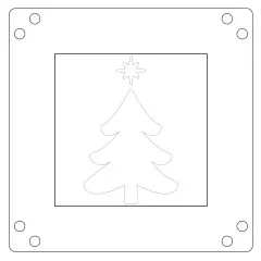 Erste Schablonenlage mit dem Umriss von Tannenbaum und Spitzstern.