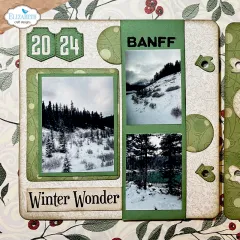 Bastelprojekt Winter Wonder Scrapbook Seite mit Nummer Tags 2024