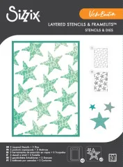 Framelits Die with Stencil by Vicki Boutin - Script Layering Stars