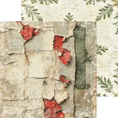 Vintage Papier im Shabby Look mit rissigen Wänden und roten Akzenten