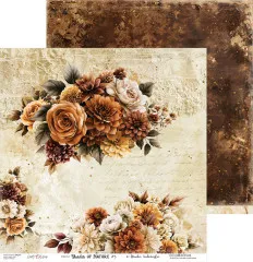 Craft O'Clock Shades Of Nature Bogen 5 mit floralen Elementen auf strukturiertem Vintage-Hintergrund