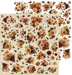 Craft O'Clock Shades Of Nature Scrapbooking Papier mit feinen Blumenmustern in Herbsttönen