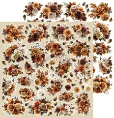 Craft O'Clock Shades Of Nature Bastelpapier mit detaillierten Blütenarrangements und Rosen