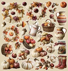 Craft O'Clock Shades Of Nature Ausschneidebogen mit herbstlicher Natur, Kürbissen, Pilzen und Kränzen