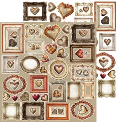 Verschiedene dekorative Bilderrahmen und Herzen Motive zum Basteln im Shades Of Nature Set.