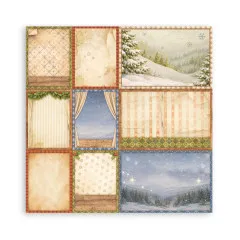 3x3-Raster mit Journaling-Karten und winterlichen Motiven zum Beschriften.