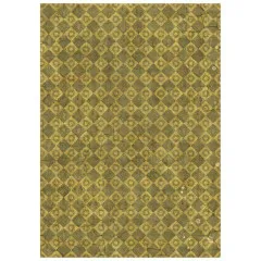 Oliv-goldenes Rautenmuster mit Sonnenmotiven.