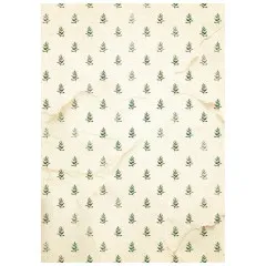 Cremefarbenes Hintergrundpapier mit kleinem Tannenzweig-Muster.