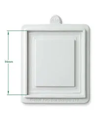 Freigestellte Silikonform mit eingezeichneter Höhenangabe von 94 mm für das Rahmenmotiv