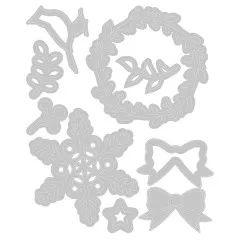 Thinlits Die Set - Wreath and Snowflake