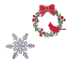 Thinlits Die Set - Wreath and Snowflake