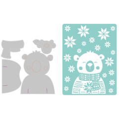 Thinlits Die w/Embossing Folder - Cozy Bear