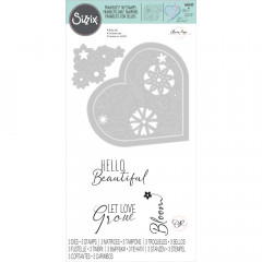 Framelits Dies w/Stamps Set - Blooming Heart