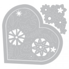 Framelits Dies w/Stamps Set - Blooming Heart