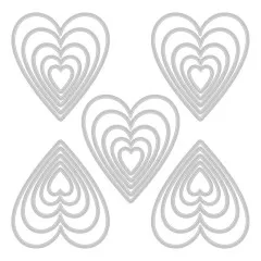 Thinlits Die Set - Stacked Tiles Hearts Tim Holtz