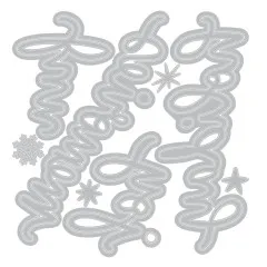 Metall Stanzschablonen Set Vicki Holiday Script von Sizzix im Detail