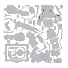 Übersicht der 26 einzelnen Stanzschablonen des Sizzix Vault Papercut Christmas Sets