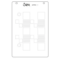 Sizzix Schablone 1 mit geometrischen Elementen und Streifenmuster