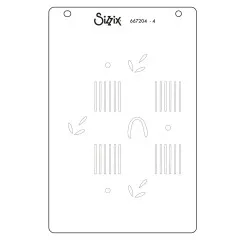 Sizzix Schablone 4 mit Linien und kleinen Blattelementen