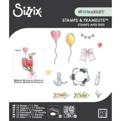 Sizzix - Clear Stamps with Cutting Dies - Sweet Drop by 49 & Market