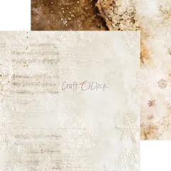 Helles Scrapbook Papier Snow Games mit Spitzenmuster und Noten von Craft O'Clock
