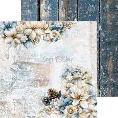 Winterlicher Papierbogen mit Holzoptik und Blumen aus dem Snow Games Set