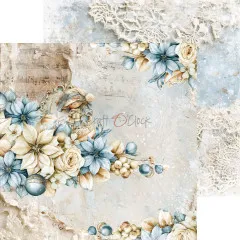 Romantisches Scrapbook-Papier Snow Games mit Spitze und Weihnachtsmotiven