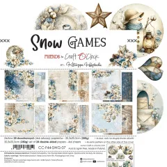 Übersicht der Bögen des Snow Games Paper Pads von Craft O'Clock