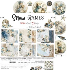 Snow Games Paper Set by Katarzyna Kedzierska mit runden Motiven und winterlichen Illustrationen.