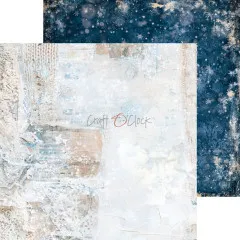 Scrapbooking Papier Snow Games in Weiß und Hellblau mit Strickoptik und Schneeflocken