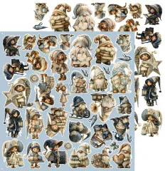 Niedliche Winterfiguren und Wichtel zum Ausschneiden aus Papier