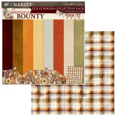 Solids Collection Pack mit kariertem Bonusbogen in Orange, Braun und Creme