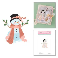 Übersicht der Verpackung und des fertigen Schneemanns aus dem Set