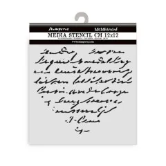Stamperia Thick Stencil - Family - Heart With Writing