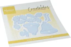 Creatables-Stanzform mit Stechpalmenzweigen und zwei Glocken in unterschiedlichen Größen.