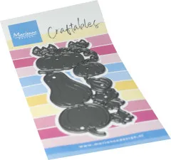Craftables-Stanzform mit Kürbissen, Flaschenkürbis und Blättern.