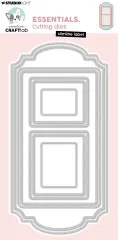 Verschachteltes Stanzform-Set für ein Slimline-Etikett mit zwei Fensterausschnitten und Passepartout-Rahmen