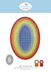 Verpackung des Stanzformen-Sets "Stitched Ovals" mit gesteppten Oval-Rahmen in acht Größen.