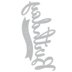 Grafischer Umriss der beiden Stanzteile für den Schriftzug „Birthday Wishes" mit Banderole.