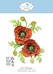 Verpackung des Stanzformen-Sets "Wild Poppy" mit Mohnblüten-, Blätter- und Knospen-Dies in mehreren Größen.