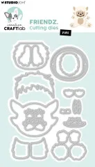 Stanzform-Set für die Yeti-Figur Yuki mit Kopf, Körper, Armen, Beinen, Pfoten und Fell-Details in Einzelteilen