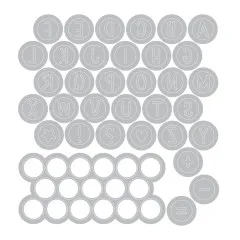 Metall Stanzschablonen Alphabet Beads von Sizzix im grauen Layout