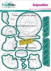 Stanzschablonen-Set „Hamsters“ mit Hamsterrad, Häuschen, Näpfen und den Wort-Stanzen „HALLO“ und „HAMSTER“