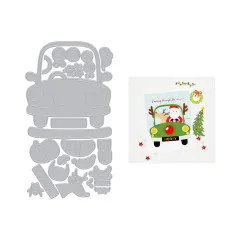 Hero Arts Stanzschablonen Set neben einer fertigen Weihnachtskarte