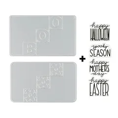 Metall-Stanzschablonen und transparente Silikonstempel im Detail