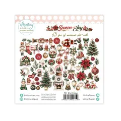 Alle 63 Stanzteile der Season-of-Joy-Kollektion im Überblick, u. a. Nussknacker, Schneekugeln und Weihnachtsbaum.