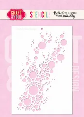 Craft & You Design Stencil "Bubbles" mit aufsteigenden Luftblasen unterschiedlicher Größe, Verpackungsfoto