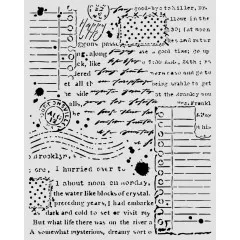 Schablone Detail Cozy Family Letters mit Buchstabenreihen, Poststempel, Pünktchen und Schriftelementen