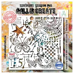 Stencil Nr. 283 - 6x6 - Universe of Patterns - Butterfly Code by Autour De Mwa & Co